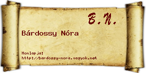 Bárdossy Nóra névjegykártya