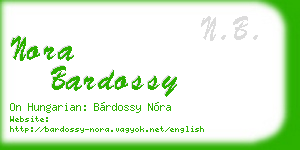 nora bardossy business card
